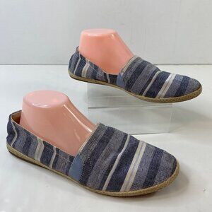 Womens Siracha Striped Espadrille Flats Size 10 Blue Beige